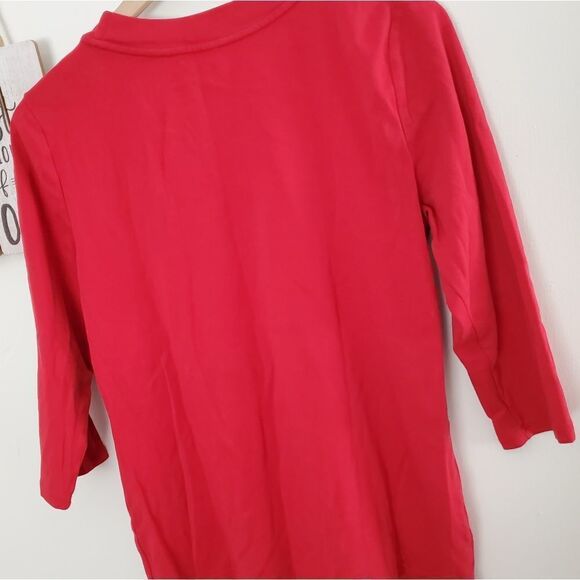 Style & Co Women's Size L Red Studded Long Sleeve Blouse - Picture 4 of 8